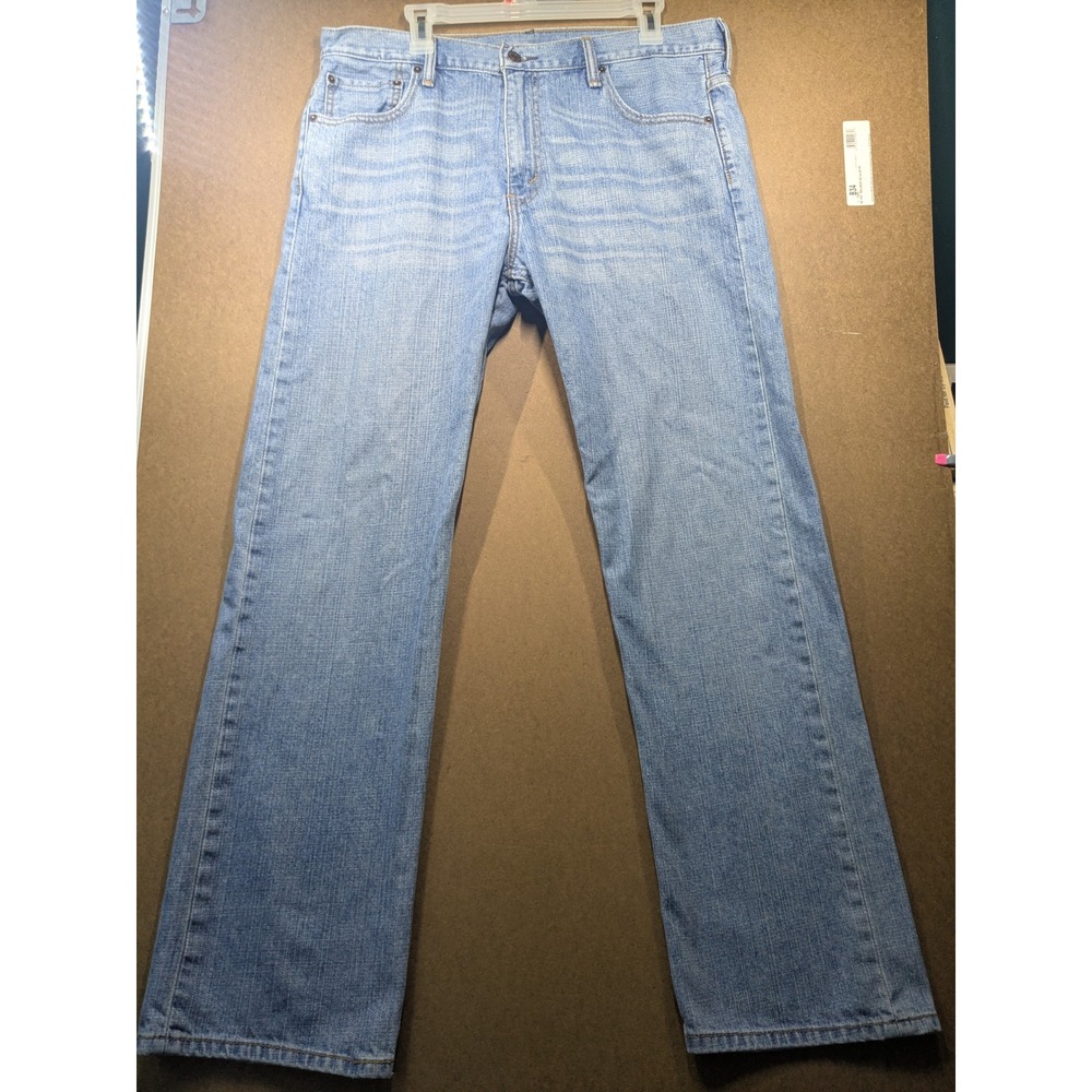 Levi's 569 Loose Straight Leg Jeans Mens 34x34 Light Wash Blue Denim 569-0127